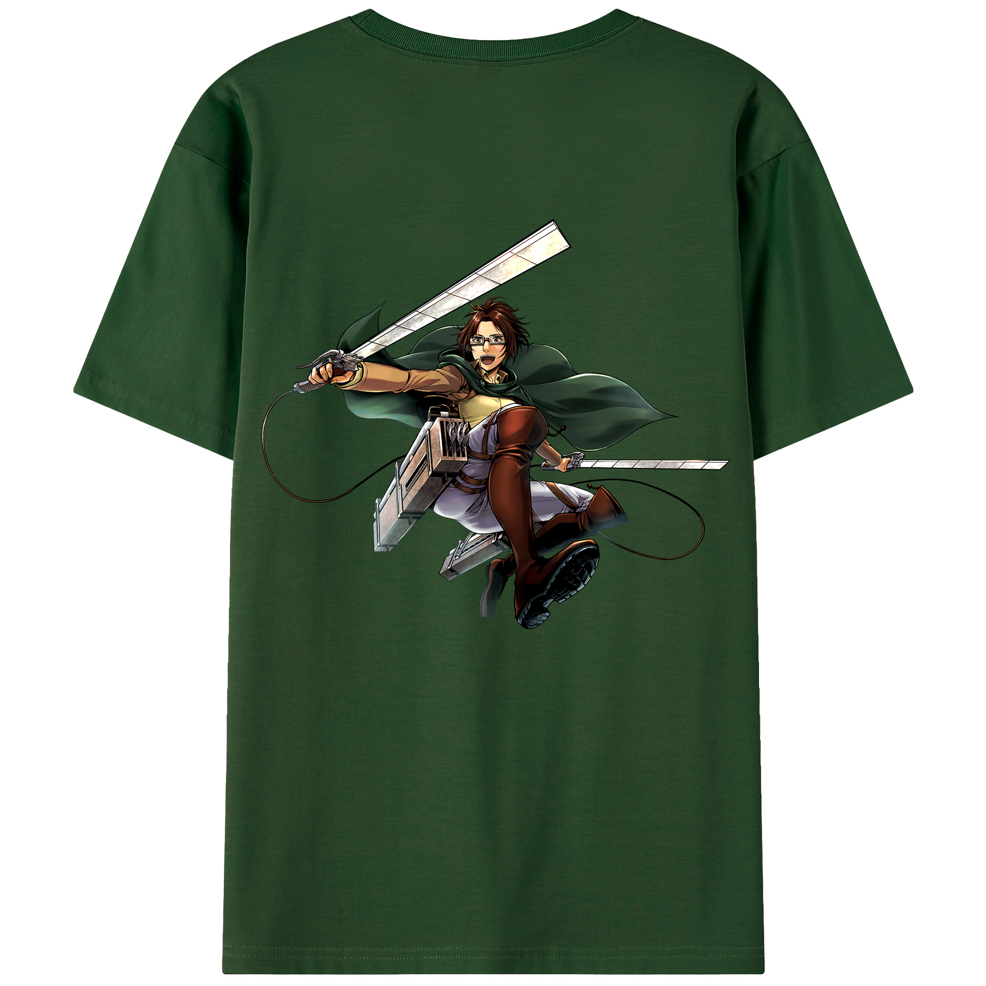 （画像用） 進撃の巨人 ハンジ·ゾエ Attack on Titan Hanji Zoe 綿100％半袖Tシャツ（背面プリント）